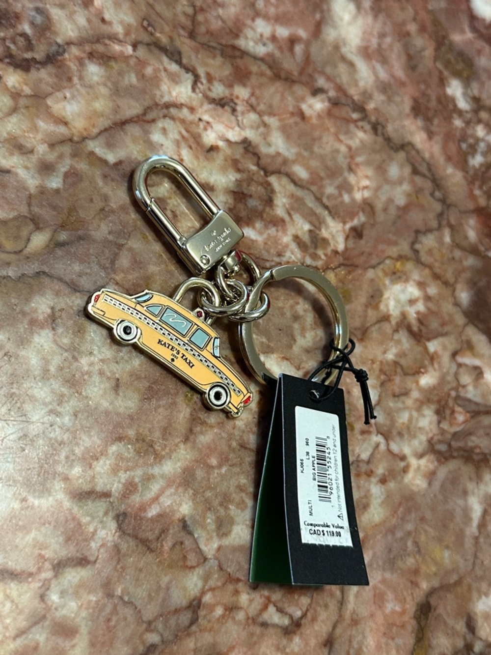 Kate Spade taxi cab bag charm nwt